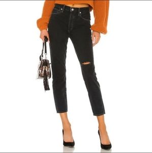 Citizens of Humanity Liya high rise classic fit jeans in distressed black sz 30